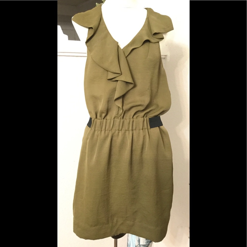 Rachel Roy Olive Green Elastic Waist Ruffle Sz. 10